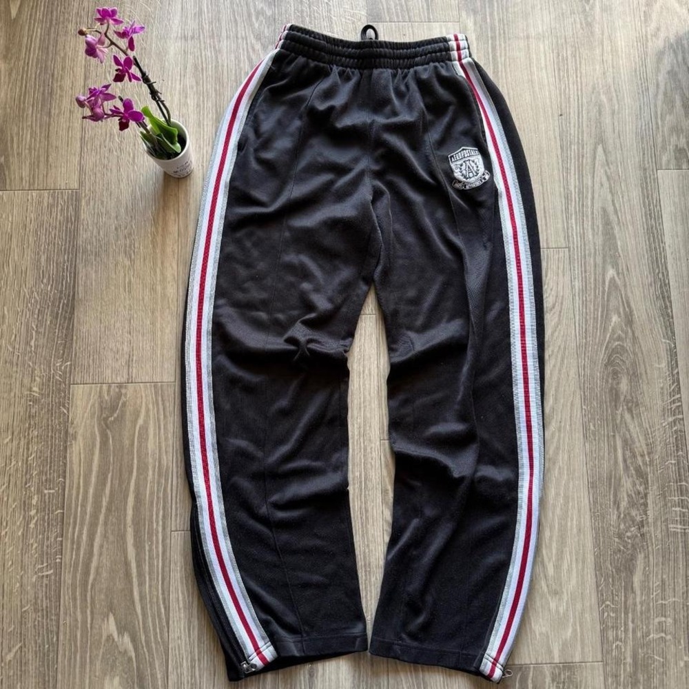 Vintage Y2k Aeropostale Track Pants Wide Leg Baggy Mens Small Black 2000s